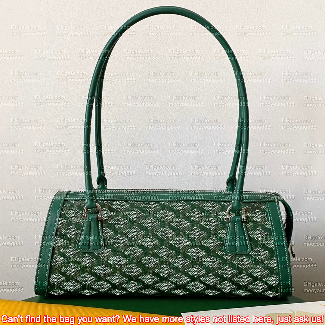 12A Upgrade Mirror Quality Designer Baguette Bags for Women 30cm Bonbonniere Hobo Luxury Handbags Canvas Calfskin Leather Shoulder Bags Green Purse
