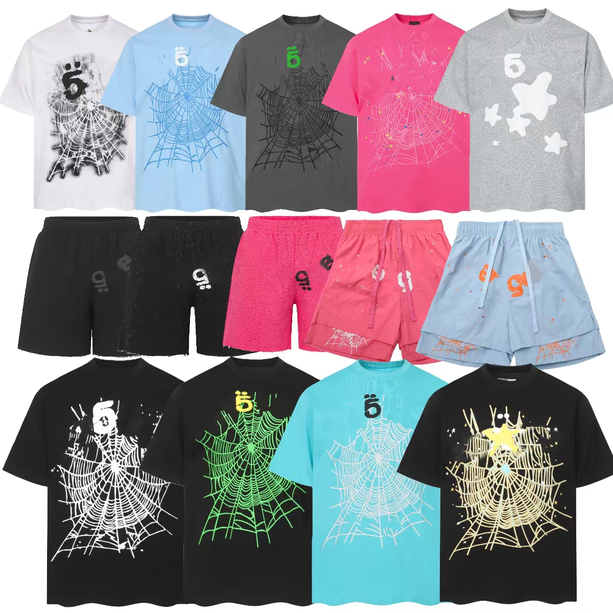 designer tshirts sp5shorts mens tshirts designer short spider classic printed brand summer highquality shorts for stretch quickdrying sports tshi-image-1107468877
