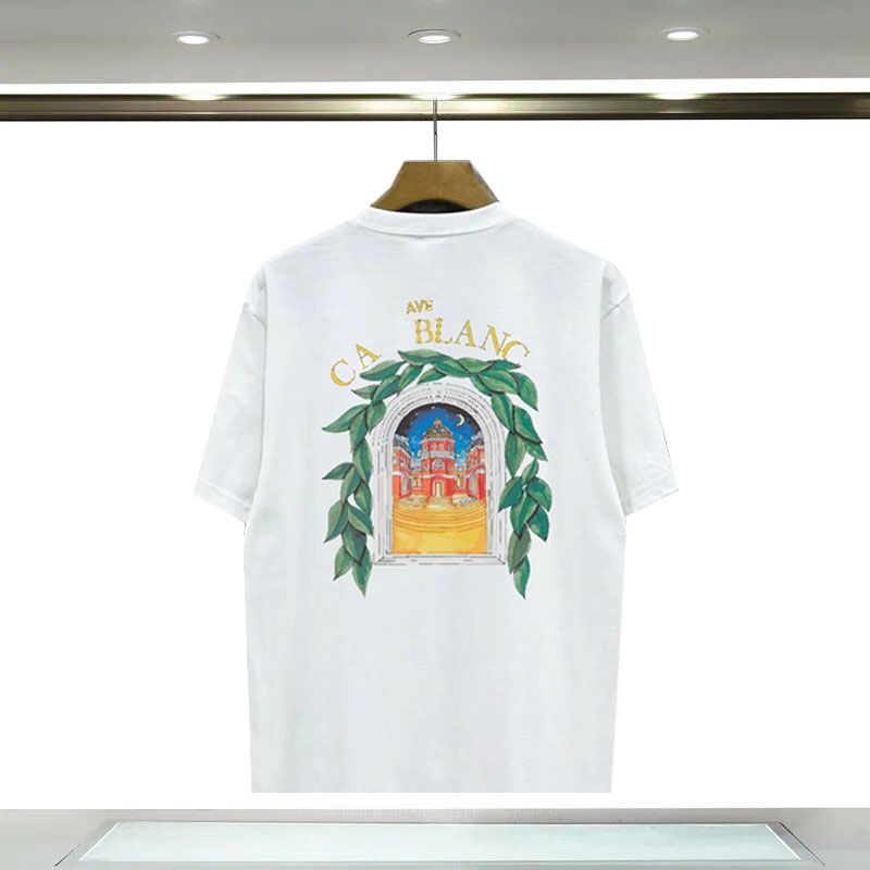 Casablancamenly Designer Shirts Men's Plus Size Sporty Slogan Graphic T Shirts Crew Neck Black White Casas Blancoes T Shirt Loose Casual Street