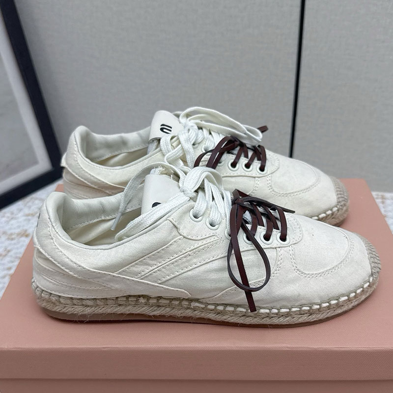 Womens Gymnasium Canvas Sneakers 5E668E Designer Washed Canvas Vintage Casual Shoes Ladie Summery Espadrille Running Shoes Leather Insole Sizes 35 4