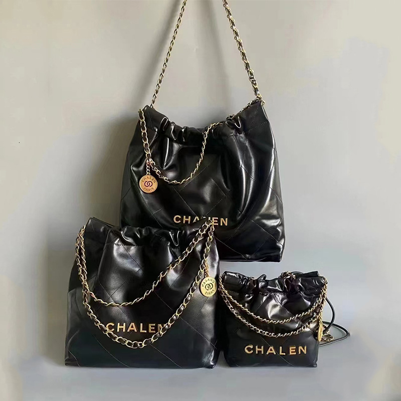 26S Designer Bag Vintage Shoulder Bag Luxury Grid Patterned Quilted Metal Chain Tote Bag Mini 22 Garbage Bucket Bag Fashion Classic Handbag Diagonal