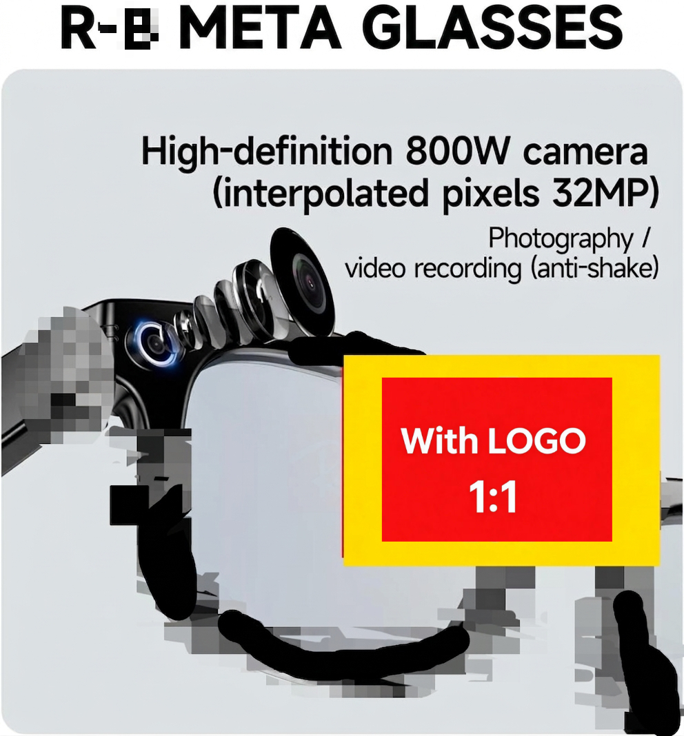 META AI Smart Glasses With Camera With RB LOGO Sunglasses Blue light blocking HD Camera, Bluetooth Call, Anti-Shake Camera Glasses with Video Rec-image-1104022837
