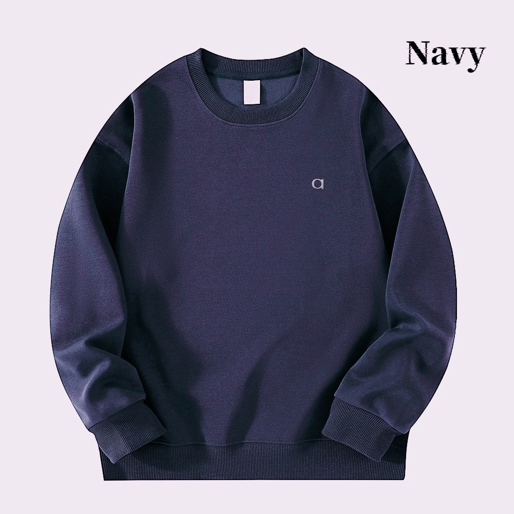 Aloismitys Sweatshirt Women Clothes Designer Loose Round Neck Pullover Top Soft Looped Cotton Chest Logo Minimalist Sportswear Gym Hoodies Set Aallo