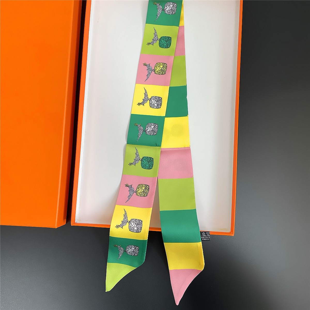 Summer New Designer Style Girls Silk Scarf Bag Ribbon Headband Womens Tie Short Hair Decoration 5x90cm