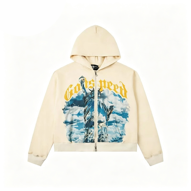 Goddpeed Long Sleeve Designer Hoodie Vintage Skeleton Graphic Hooded Collection Shirt Beach Hipster Fabric High Quality Cotton Tops Godspeedy Long S