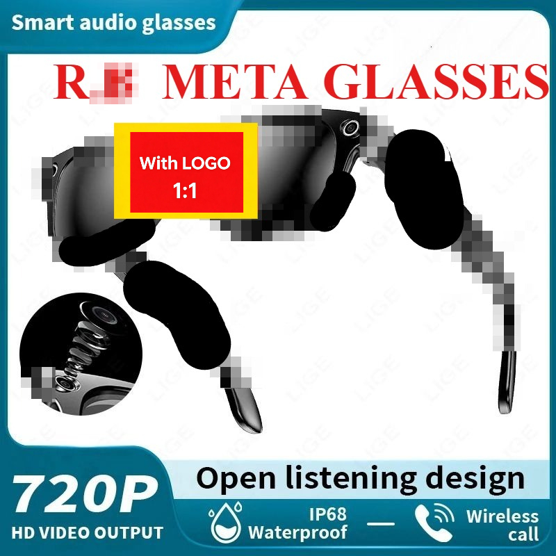 META AI Smart Glasses With Logo With Camera Sunglasses Blue light-blocking lenses Camera Photograph Control Voice Recording Translation Bluetooth-image-1104022118