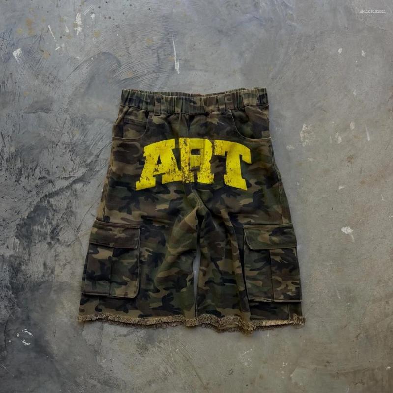 Men's Shorts American Retro Camouflage Sweatshorts Fashion Art Multifunctional Pocket Burr Hip Hop Harajuku Unisex Baggy