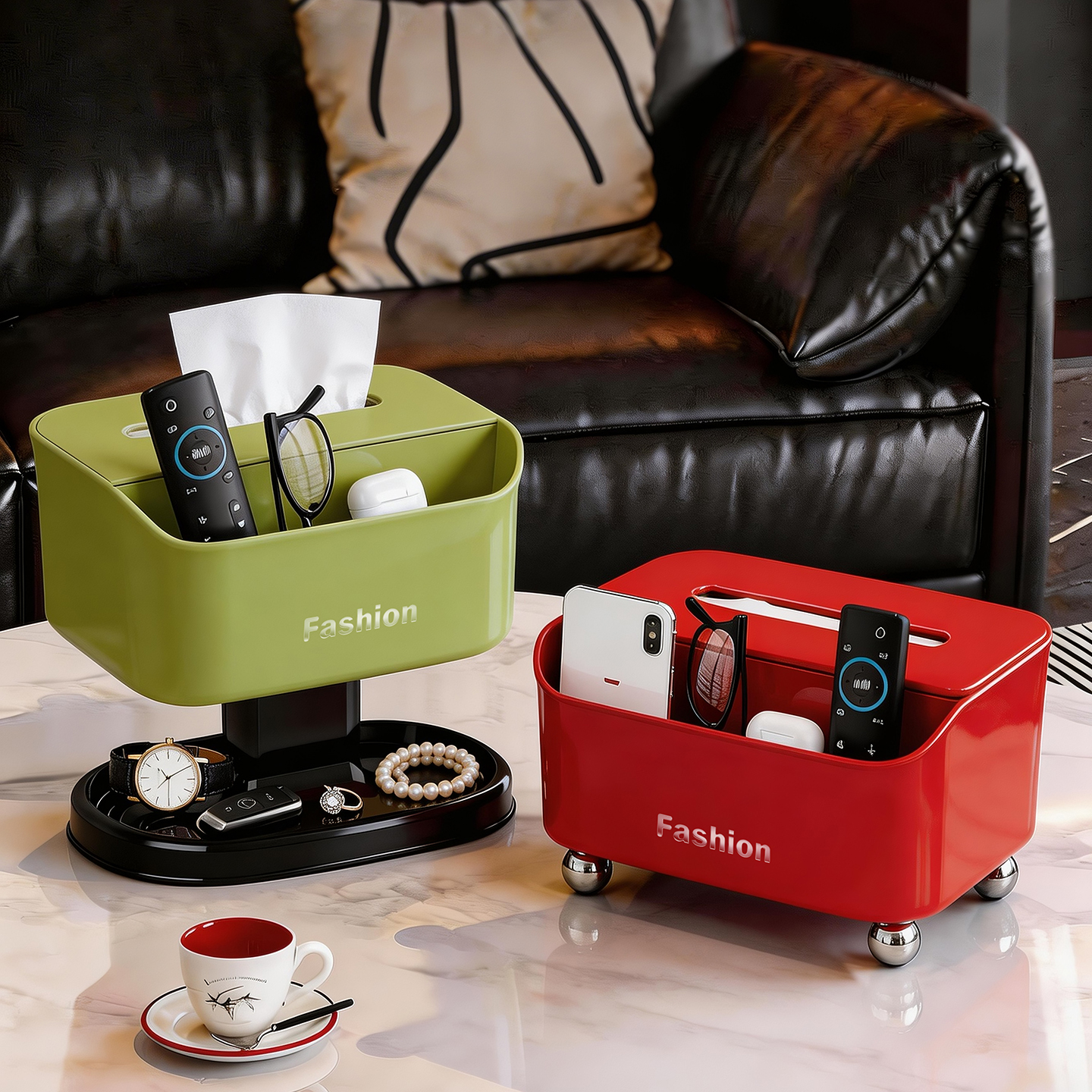 1Pcs Multifunctional Desk Organizer Tissue Boxes Remote Control And Miscellaneous Storage Box Car Desktop Tissue Holder 8025-image-1107736887