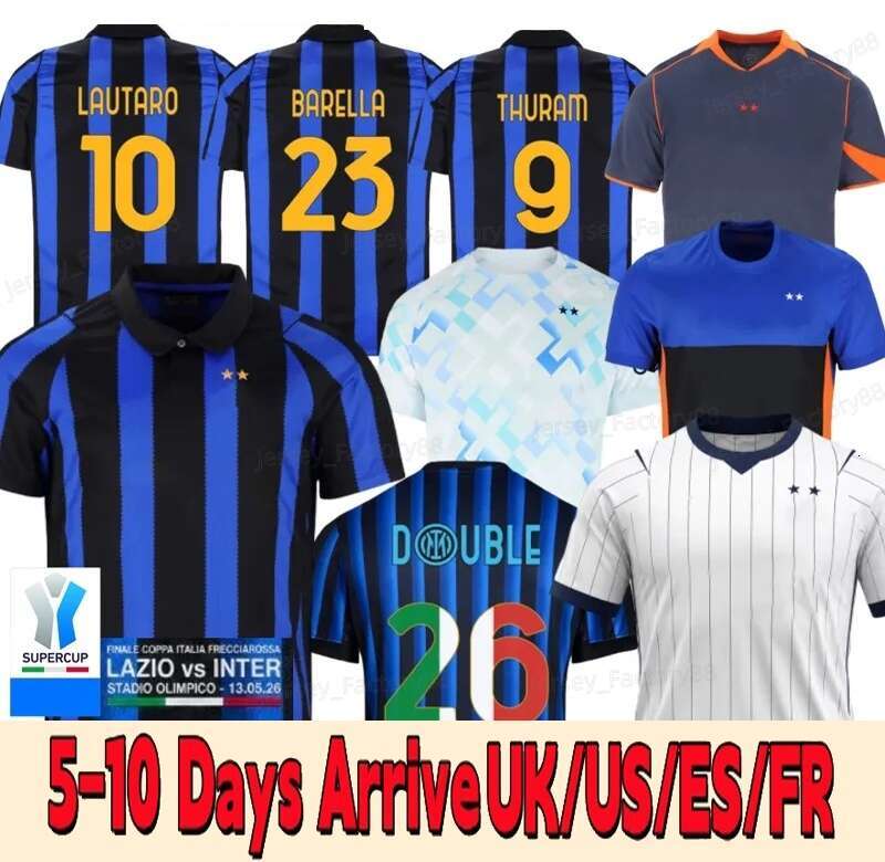 26 27 inter maglia milans LAUTARO THURAM BARELLA Soccer Jerseys BASTONI PAVARD DIMARCO BASTONI DE VRIJ 2025 2026 2027 Football Shirt Mens kids kit u