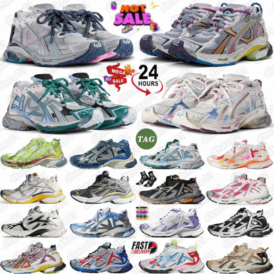 Runner 7.0 shoes designer sneakers Trainers runners 7 Graffiti Trainer women men Grey Blue Orange Aqua Matte Black White Gradient BurgujFRS#-image-988187546