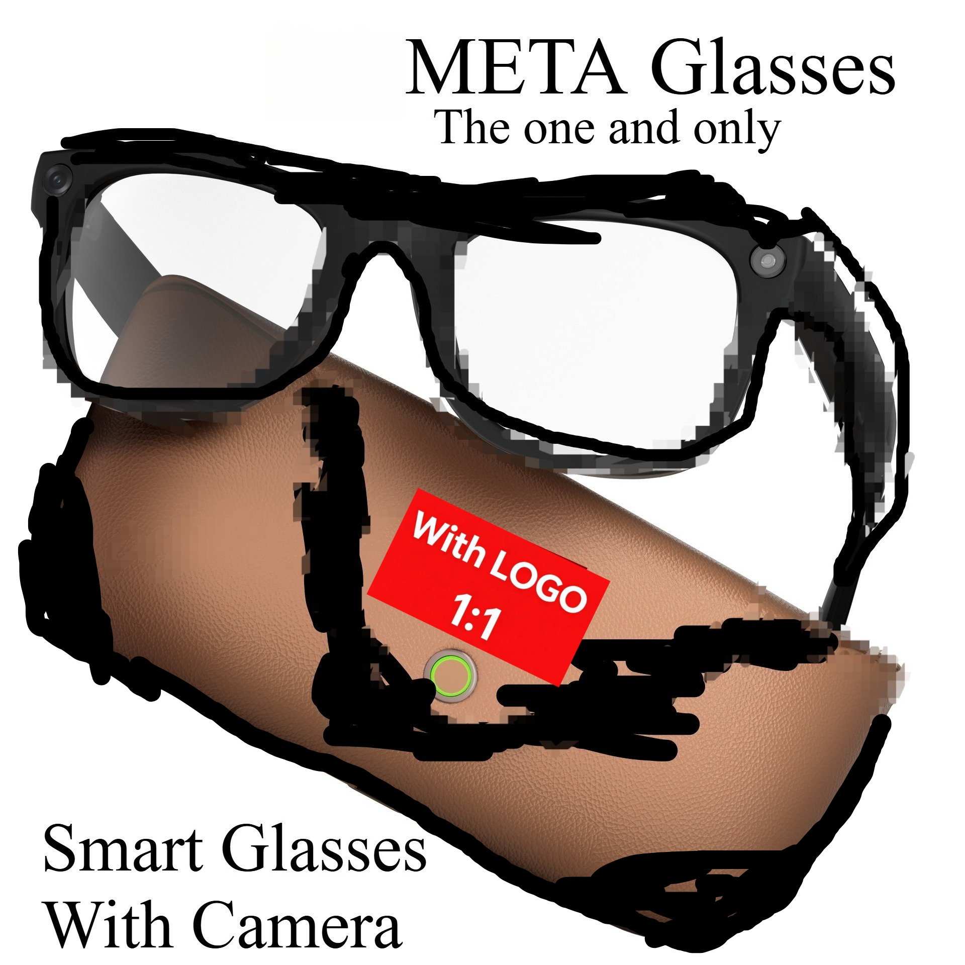 META Glasses With Camera,With Charging Case With LOGO Smart Glasses HD Camera, Translation, Music, Bluetooth Call,Connect to the APP, supporting-image-1108645020