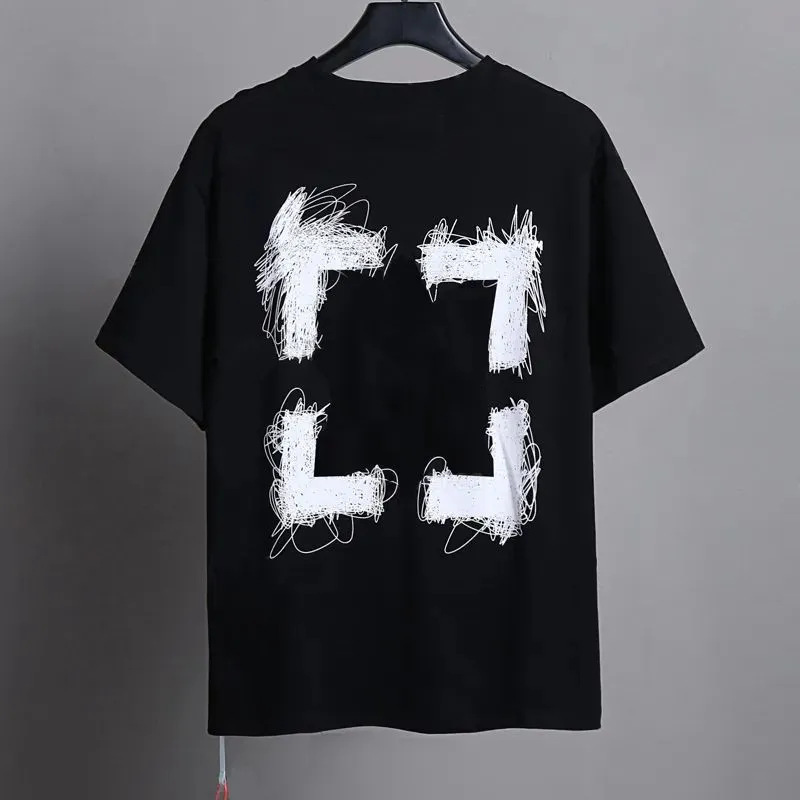 Off White T Shirt Designer Brand Shirt Classic Gradient Warning Line Trendy Couple High Street Arrow Graffiti Graphic Tee Summer Clothing Leisure Lo