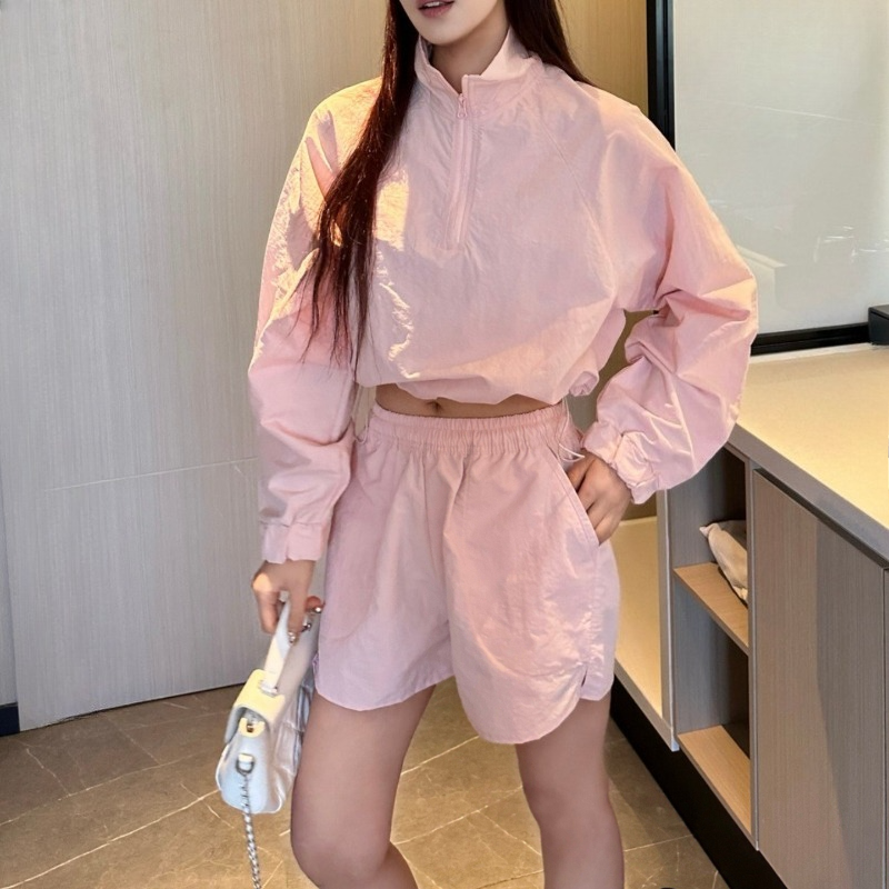 Designer Sports Jacket Crop 1/4 Zip Pullover Yoga Sunscreen Clothing Hiking Golf Tennis Outerwear Summer Coat Womens Thin SweatTops Pairs with Adjus