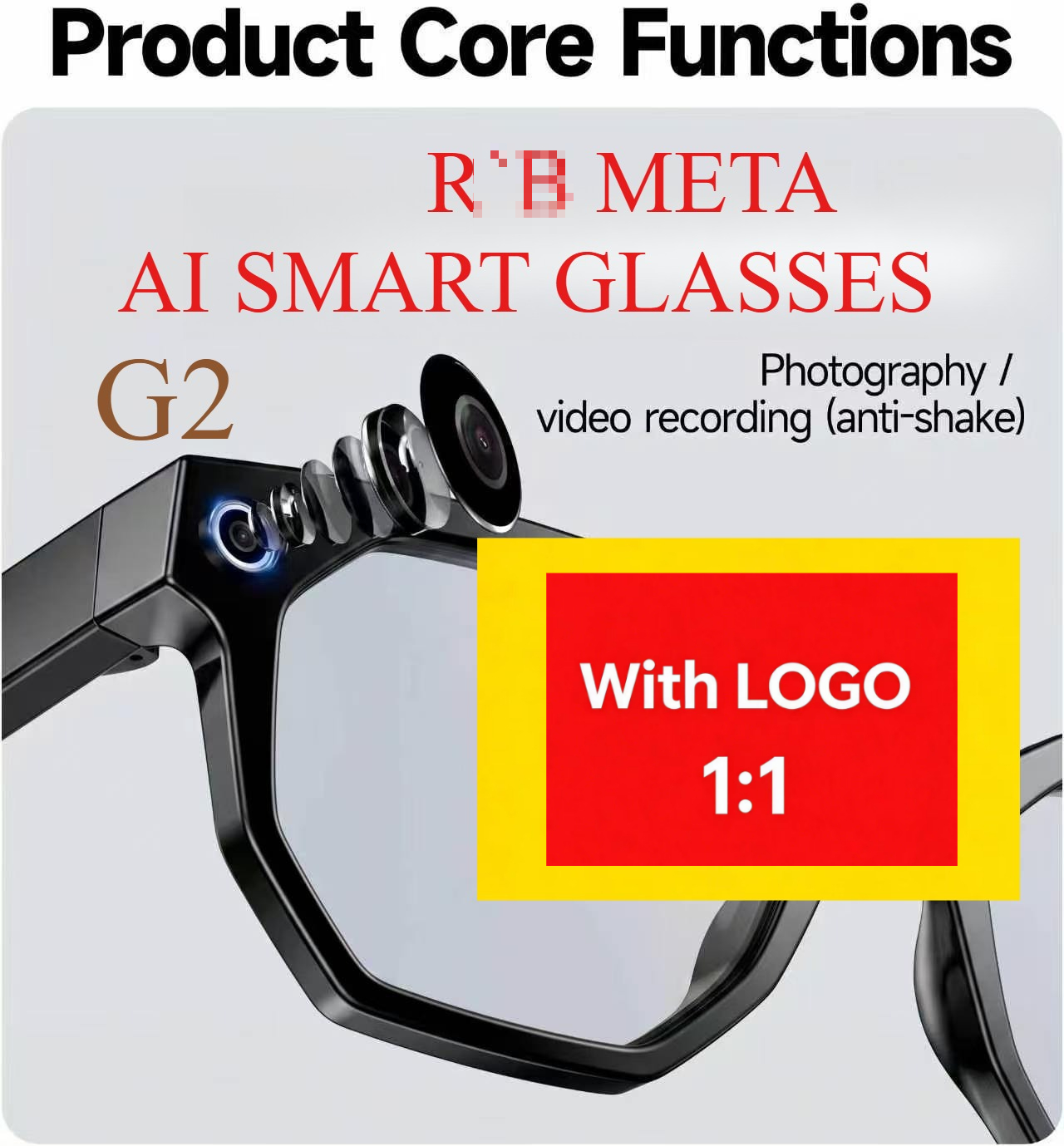 META AI Smart Glasses With Camera With RB LOGO Gen2 HD Camera Photograph Control Voice Recording Translation Bluetooth Call Sports Waterproof Ant-image-1103868098