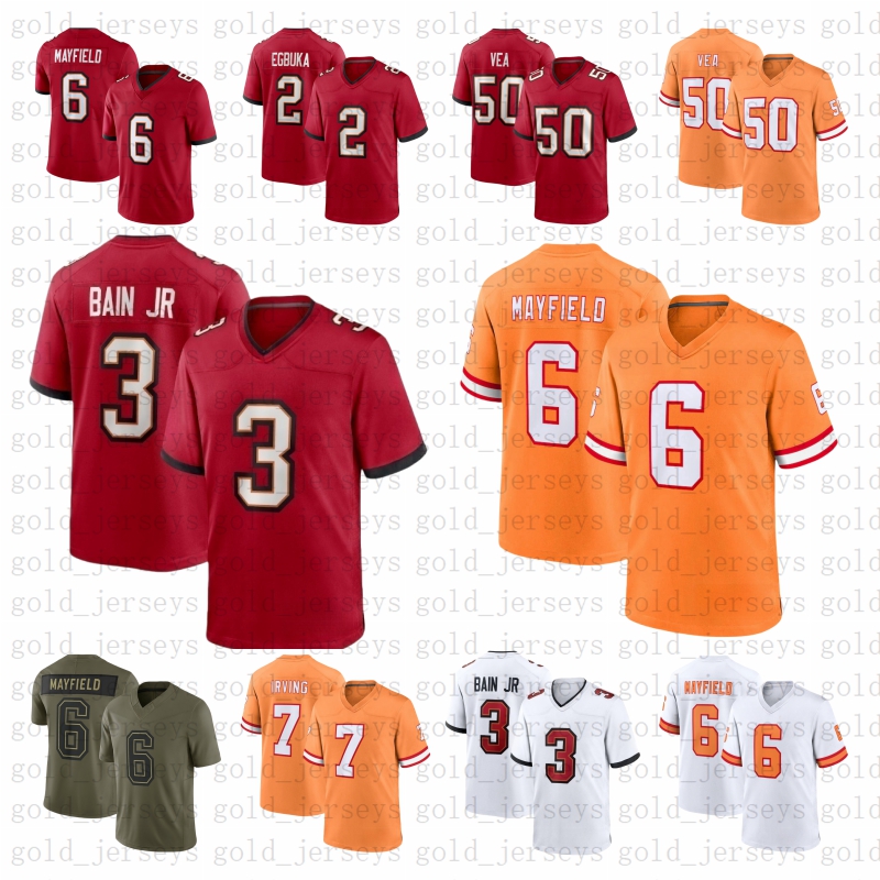 2026 Maillot de football Rueben Bain Jr Baker Mayfield Emeka Egduka Bucky Irving Vita Vea Maillots