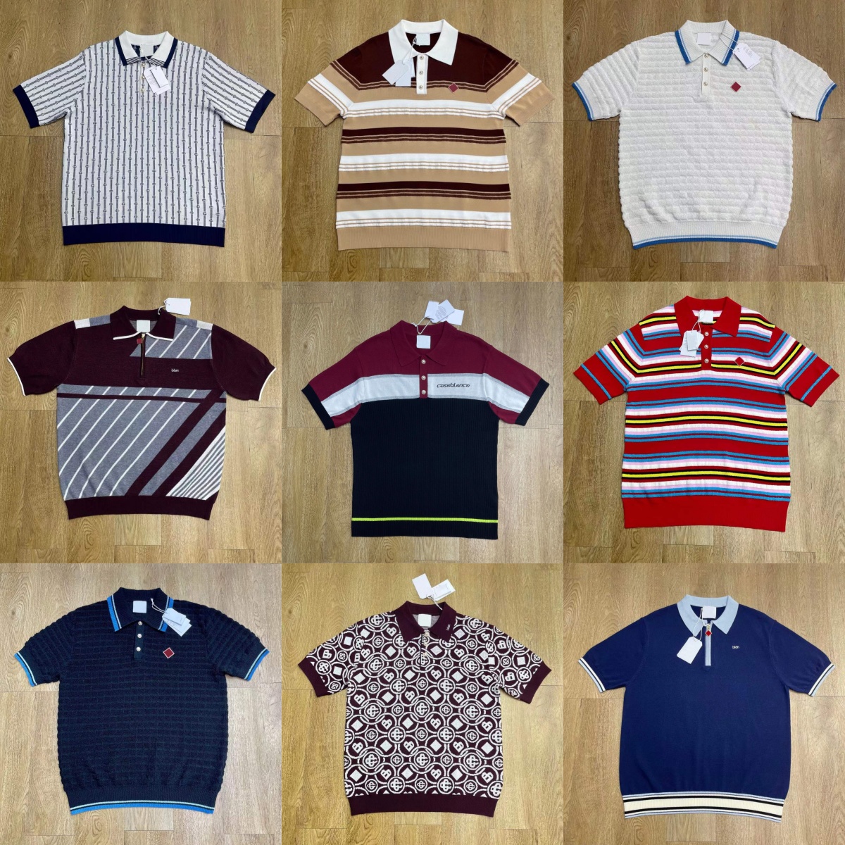 2026 Casabalnc High Quality Men's Designer Knit Polos Shirt New Trendy Women's Casual Lapel Button Clashing Letters Short Sleeve Knitte-image-969356458