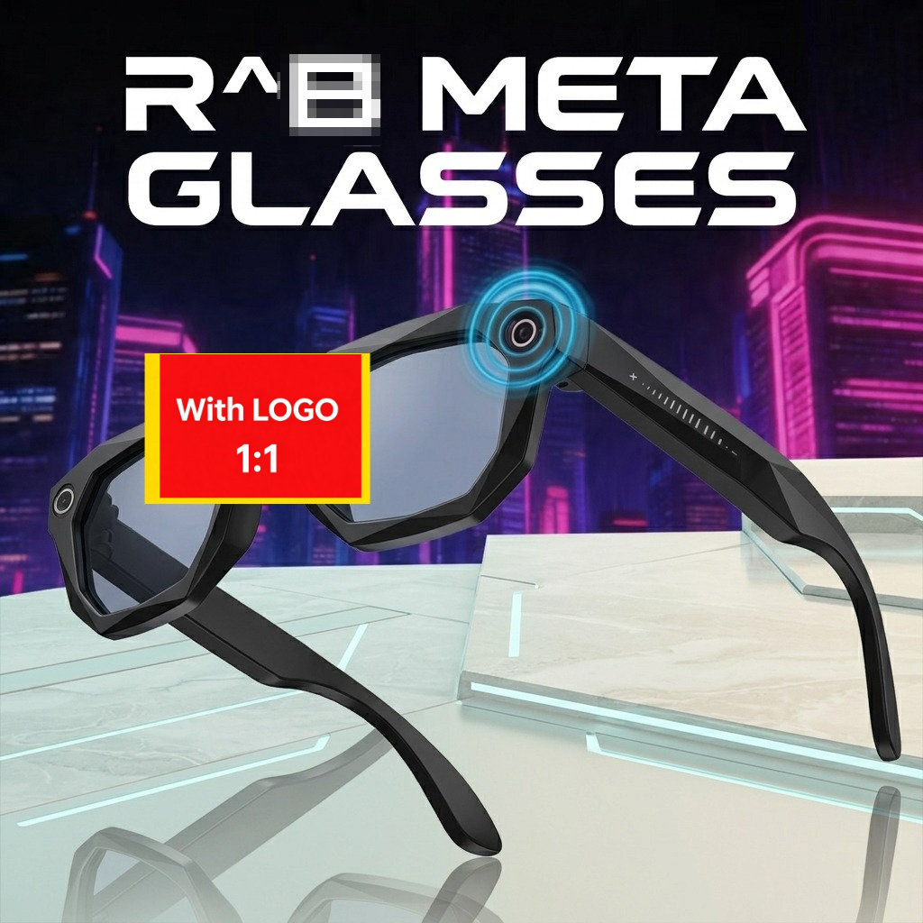 META AI Smart Glasses With Camera With RB LOGO Sunglasses HD Camera, BT Call, Anti-Shake Camera Glasses with Video Recording Dual Mic, Simultaneo-image-1101584457