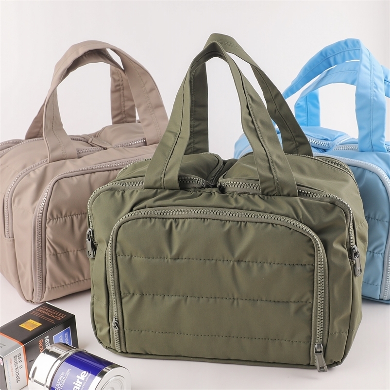 Multi-Opening Quilted Simple and Stylish Solid Color Portable Travel Toiletry and Makeup Bag 260525BJ