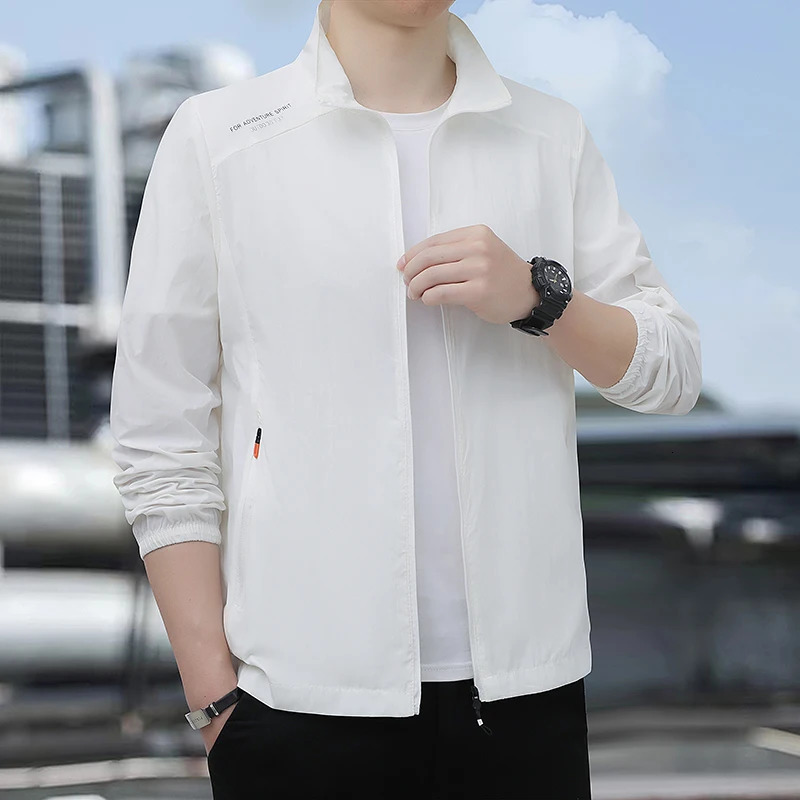2025 Sunscreen Clothing for Mens Summer Jacket Thin Skin Lightweight Breathable UV Resistant Fishing Ice Silk Mens Sunscre 260526BJ