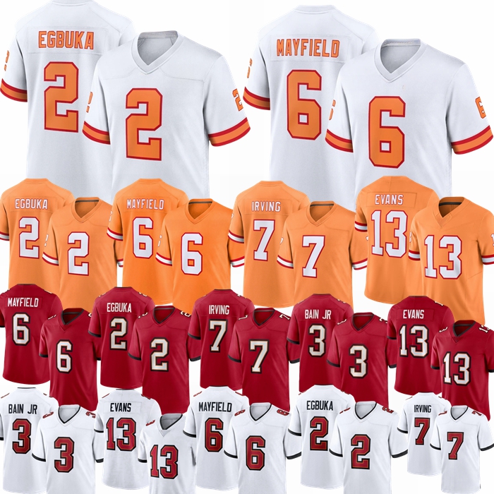 Rueben Bain Jr Baker Mayfield Tom Brady Mike Evans Maillot de football 7 Bucky Irving 9 Emeka Egduba Godwin Jr Brooks Antoine Winfield Jr David V
