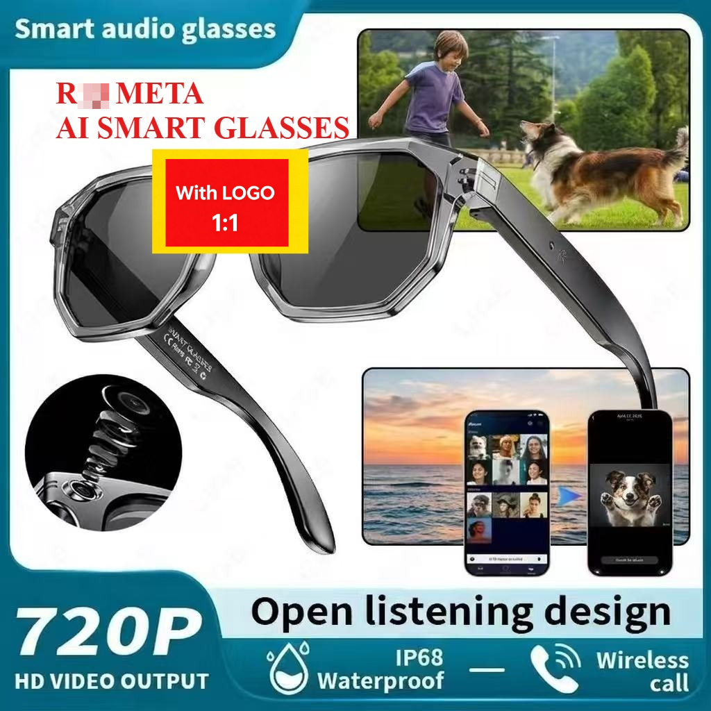 META GEN2 AI Smart Glasses With Camera With R.B Logo Bluetooth Glasses Headset Wireless Cycling Sunglasses AI Translation Language Smart APP-image-1103868085
