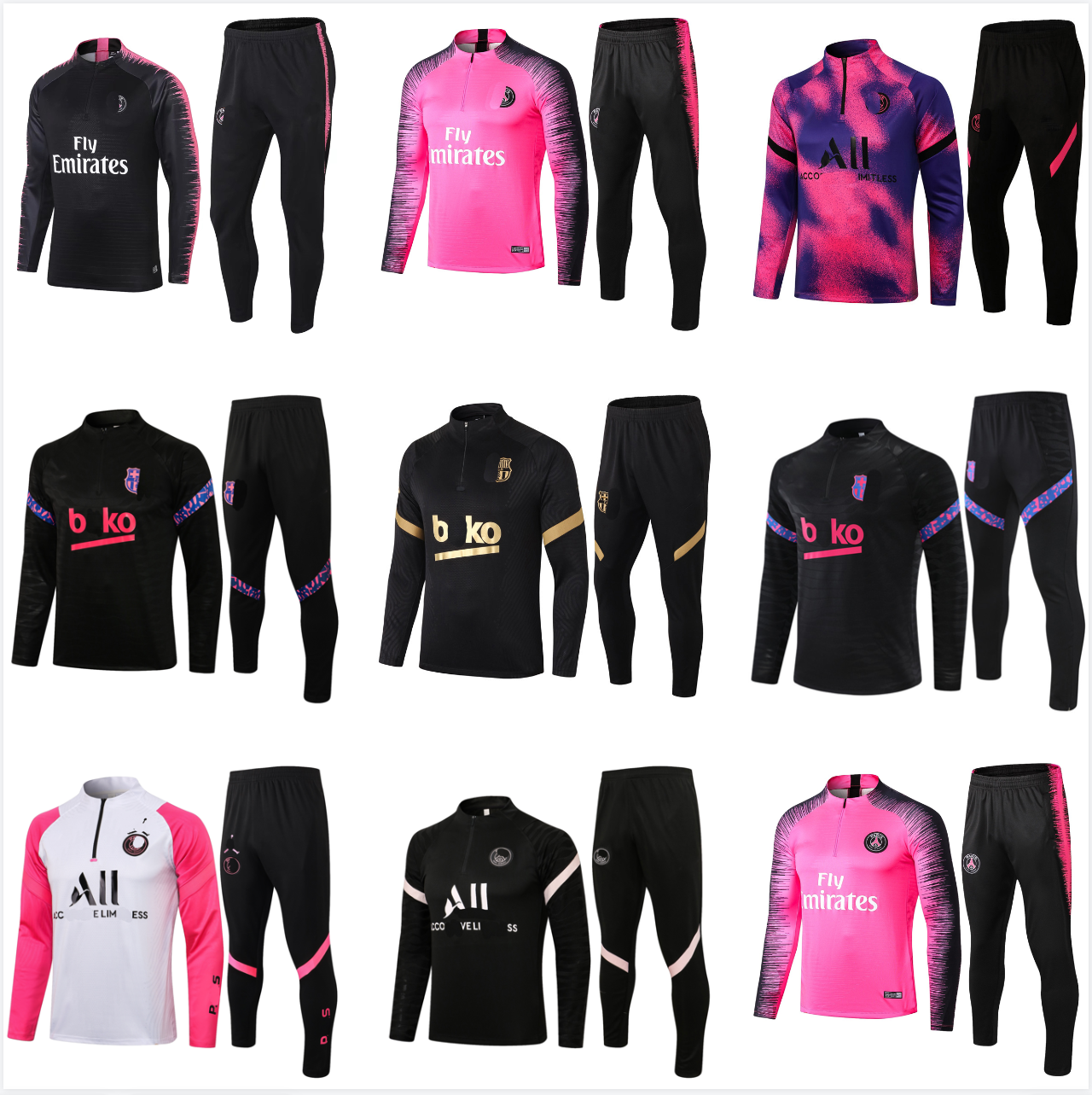 10A Designer Survêtements Tech Fleece Set Maillots vêtements d'entraînement manches longues demi-pull vêtements d'entraînement de football costum