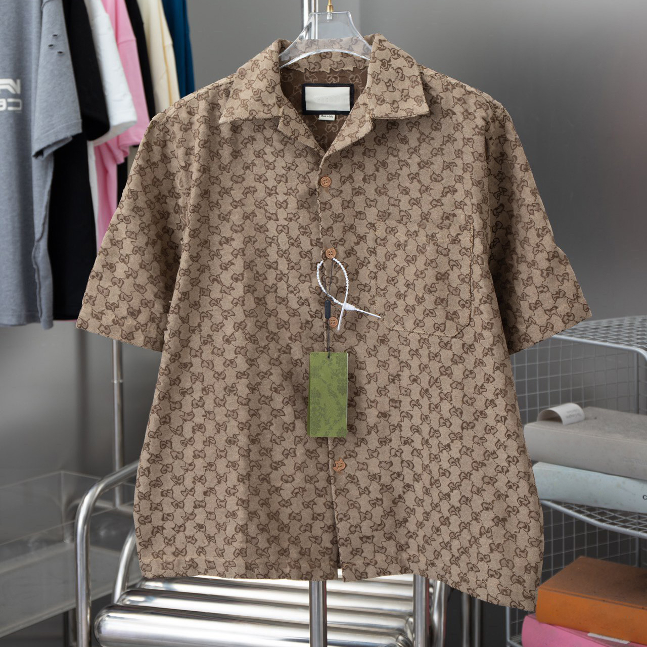 Fashion Men's suit shirt designer men's short sleeveshirt men's shorts high-quality classic letter style shirt set
