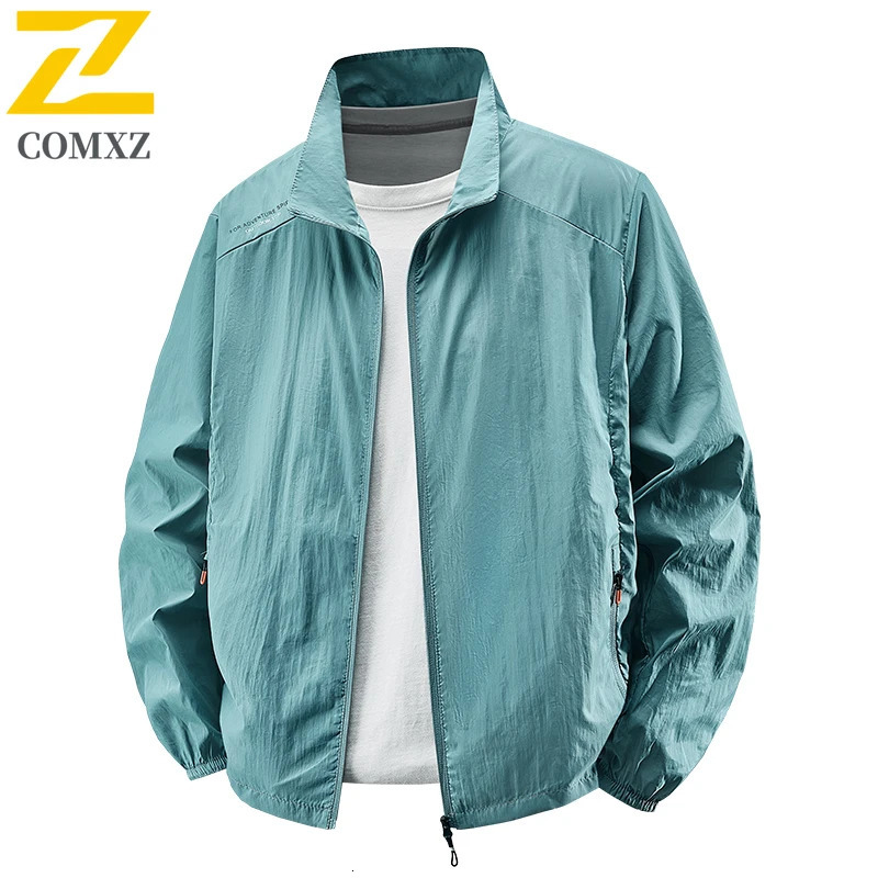 2025 Summer Sports Sunscreen Clothing for Mens Outdoor Lightweight Breathable UV Resistant Collar Coat Solid Color Camping Top 260526BJ