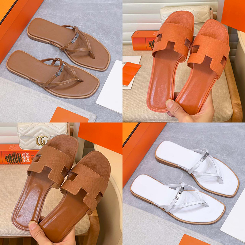 Sandales de créateurs Slides Sandales à clipser à fines bretelles de style français – Tongs en cuir souple avec fond antidérapant