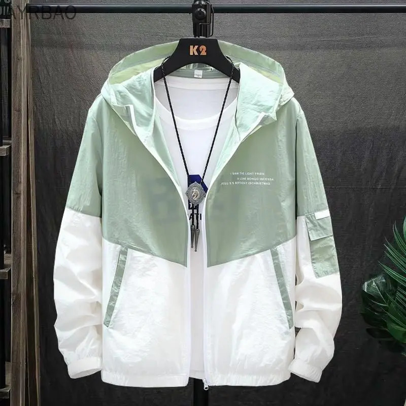 Korean Style Sun Protection Hoodie Jacket for Men Thin Breathable UV Shield Outdoor Windbreaker Fishing Hiking Sun Jacket Unisex 260526BJ