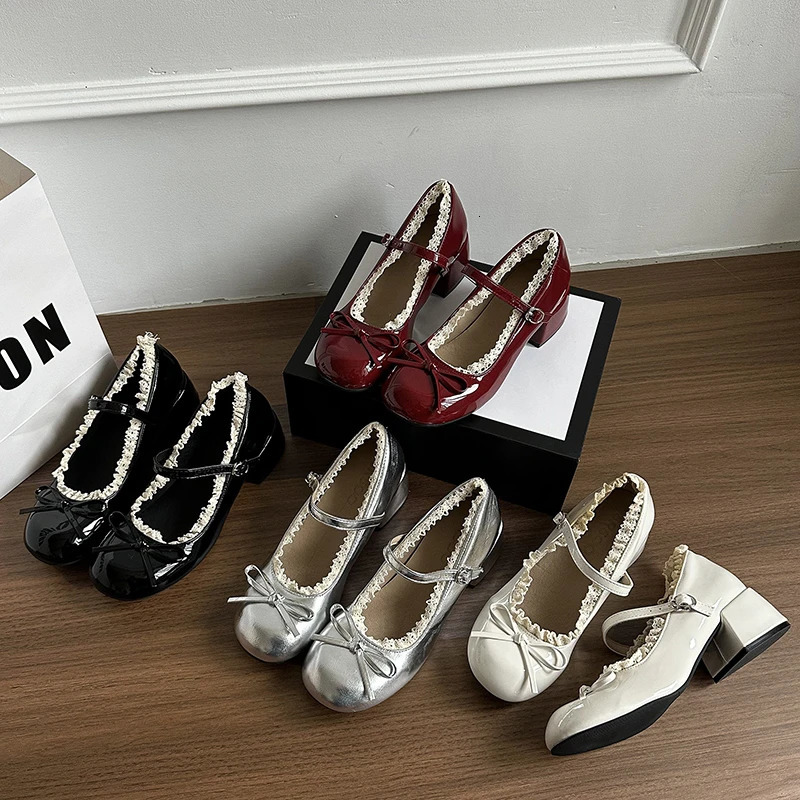 Silver French Ballet Shallow-mouthed High Heels for Women Summer Height-increasing Single Shoes with Skirts in 260525BJ