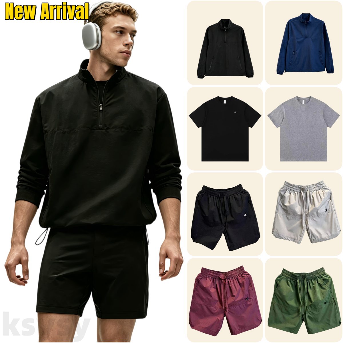 2026 New Arrive Pullover Sports Gender Neutral Short Sweatshirt Comfort Outfit Socks Breathable Underwear Pant Peaked Cap Outdoors Set aloout Men