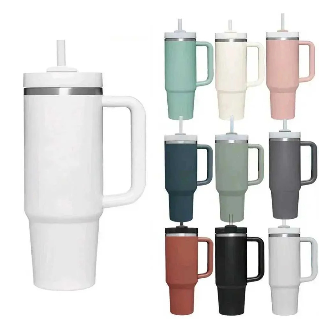2026 New New Water Bottle 40 Oz Tumbler With Handle Lid Straw 40Oz Stainless Steel Outdoor Vacuum Thermos Cup Travel Thermal outdoor Coffee Mug For