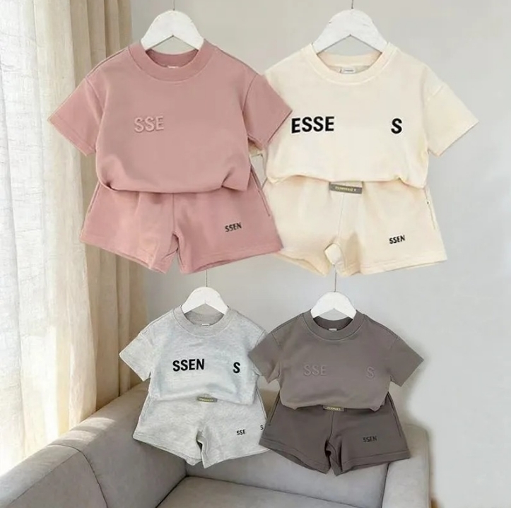 Summer New Kids Designer Clothes Sets Kids Boy Clothing Toddlers Boy Girls Cotton T-shirt Shorts Baby Brand Designer Clothes Suit Kids Girls Clot-image-1107657520
