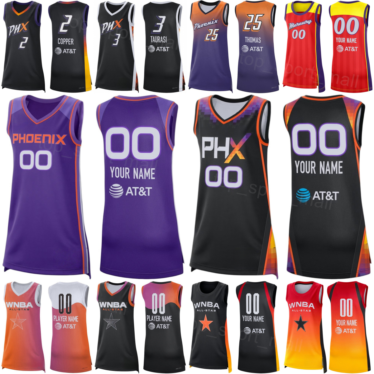 Print 26-27 Basketball WNBA Women Phoenix Mercury Jersey Womans Youth Man 2 Kahleah Copper 25 Alyssa Thomas Jovana Nogic DeWanna Bonner Natasha Mack