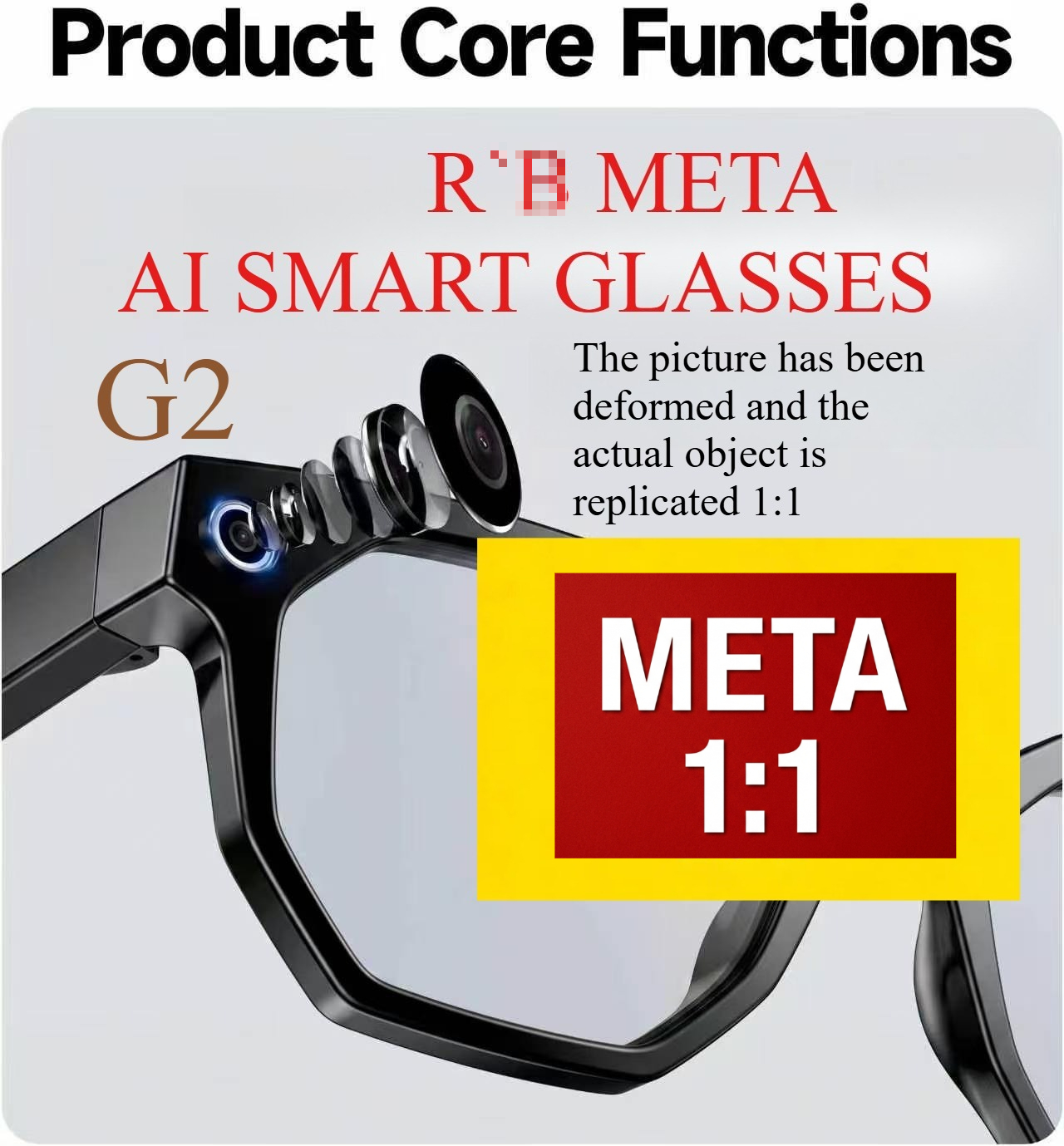 META Glasses With Camera GEN2 With R.B LOGO HD Camera Photograph Control Voice Recording Translation Bluetooth Call Sports Waterproof Anti-Uv Sun-image-1104169507