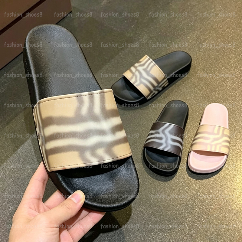 Designer Beach Slides Sandals Women Men Slippers Vintage Tartan Slider Fashion High Quality Print Embossed Slide Summer Shoes Size 36-46-image-943477304