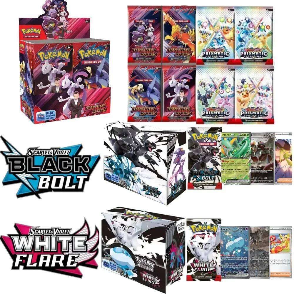 4 36Pack English Card New Games Black Bolt White Flare Booster Box Perfect for Trade Battle and Transaction Gift 26L0527