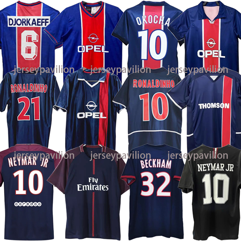 Retro Soccer Jerseys Paris St Germain soccer Jersey de football shirt paris Vintage uniform OKOCHA PAULETA WEAH CAVANI DI MARIA RONALDINHO camiseta