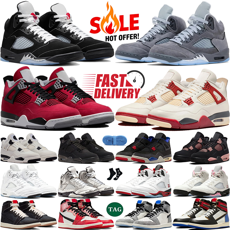 New 4s 5s 1s basketball shoes 5 Wolf Grey White Metallic 4 Brick After Brick Toro Bravo 1 Flight Club mens women sports sneakers designer j4 shoe-image-916867241