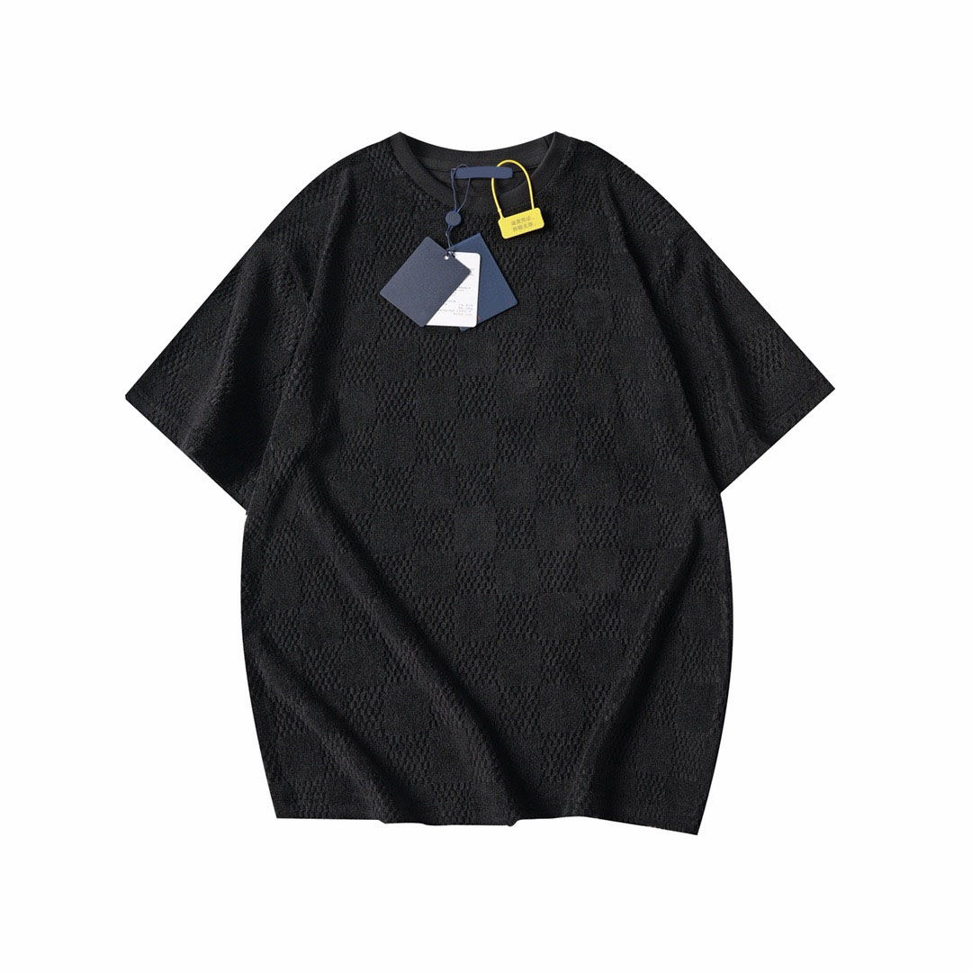 T-Shirts Homme Col rond brodé et imprimé style polaire vêtements d'été en pur coton streetr 335