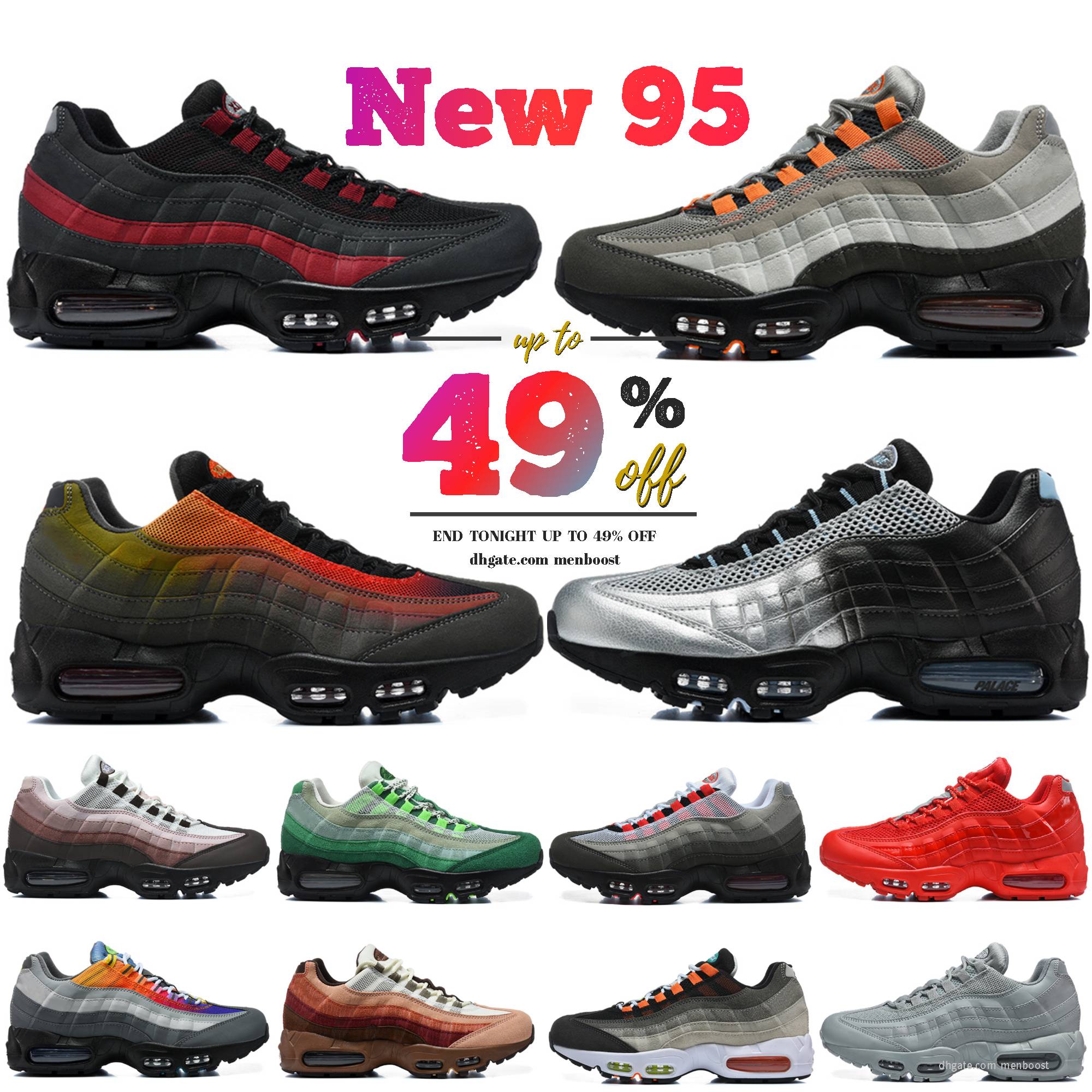 95 95s OG Mens Running Shoes Triple Black Neon White Unearthed Toronto Jewel Baltic Thunder Blue Dark Grey Gradient Anthracite Gutta Stadium Green D