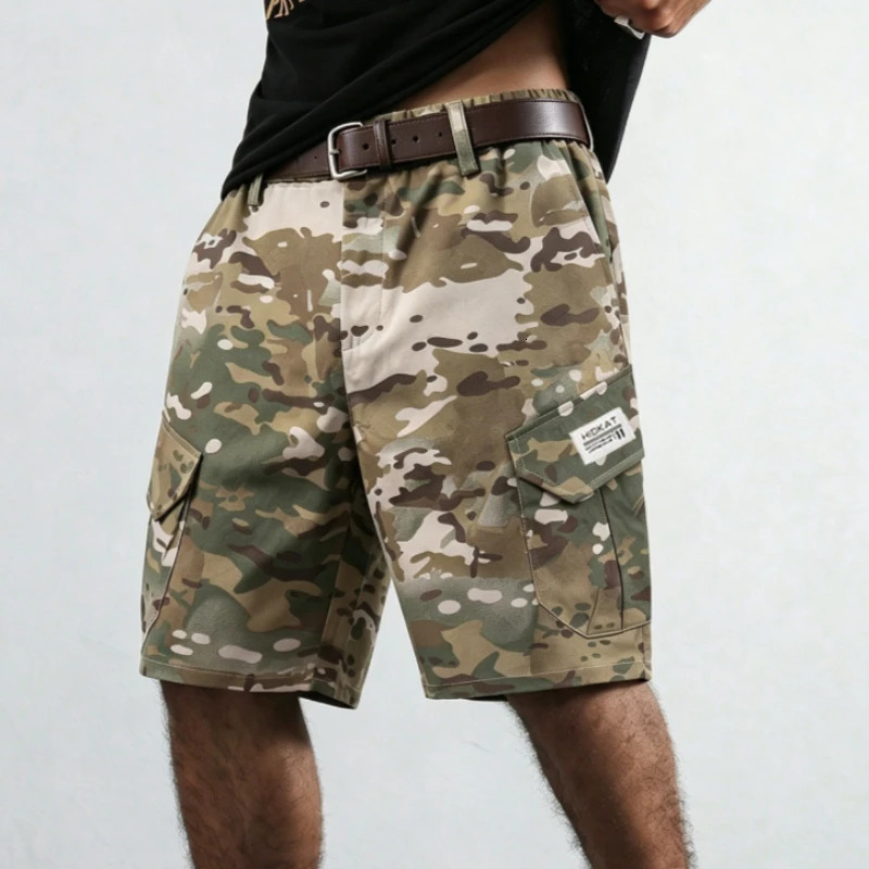 Camouflage Tactical Work Shorts for Men Outdoor Casual Military Combat Hiking Cargo Shorts with Multi-Pocket Camo Cargo Shorts 260525