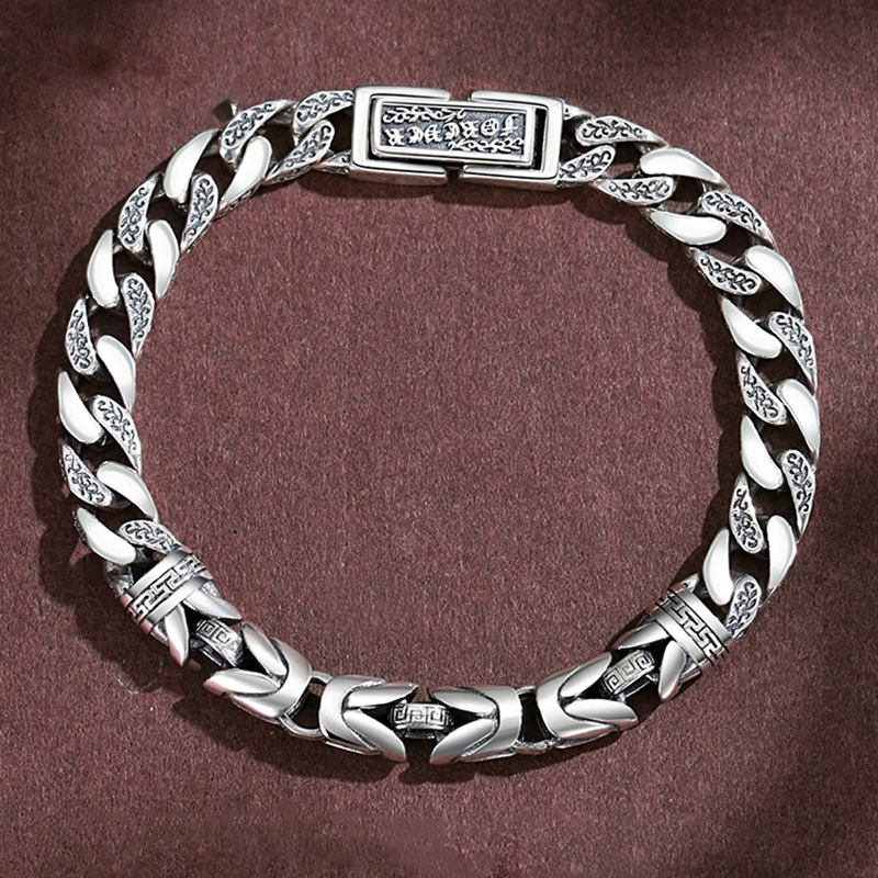 Choucong Link Chain Bracelet Vintage Jewelry 18K White Gold Fill Party Women Men Hip Hop Lover Bangle Gift For Daily Wear