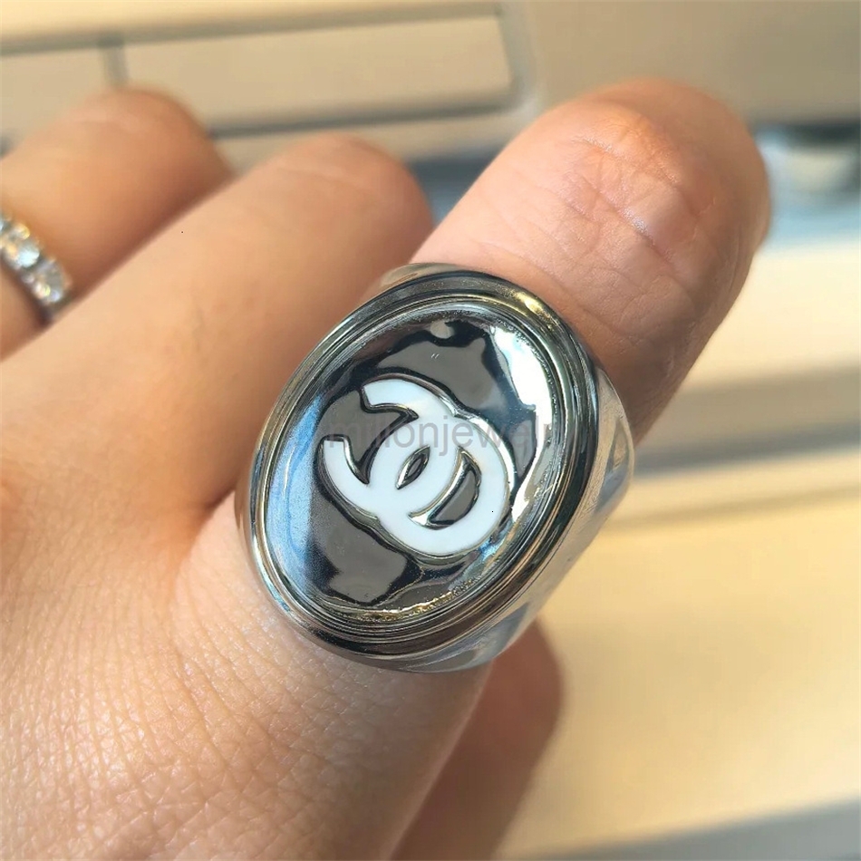 cc rings jewerly designer for women channels 25S High Version C Brand Mirror Small Fragrance Ring Female Celebrity Style Oval Concave-Convex Design