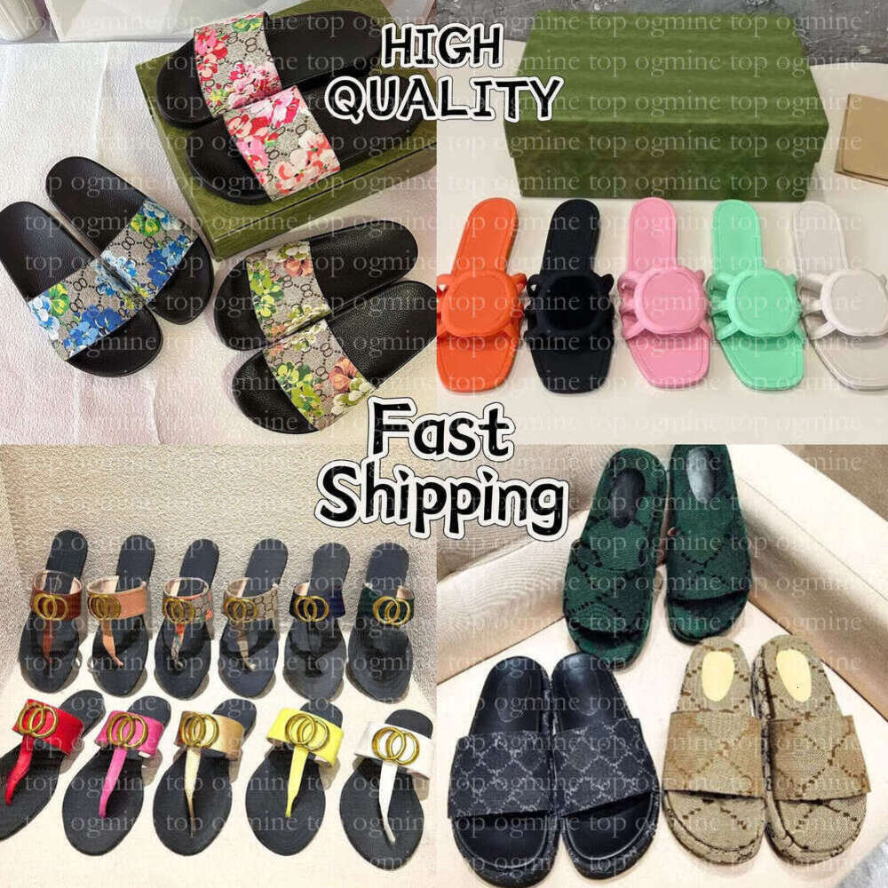 Designer New Sandals Luxury Men Women Open Toe Canvas Casual Shoe Flat Sole Flip Flop Girl Slides Summer Beach Black White Beige Khaik Blue Rubber S