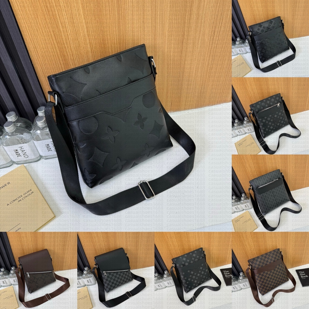 2026 luxurys designers Mens Shoulder Bags Man Genuine Leather Briefcases Designer Handbag Bolsas Messenger Wedding Dress Crossbody Bag wallet with b