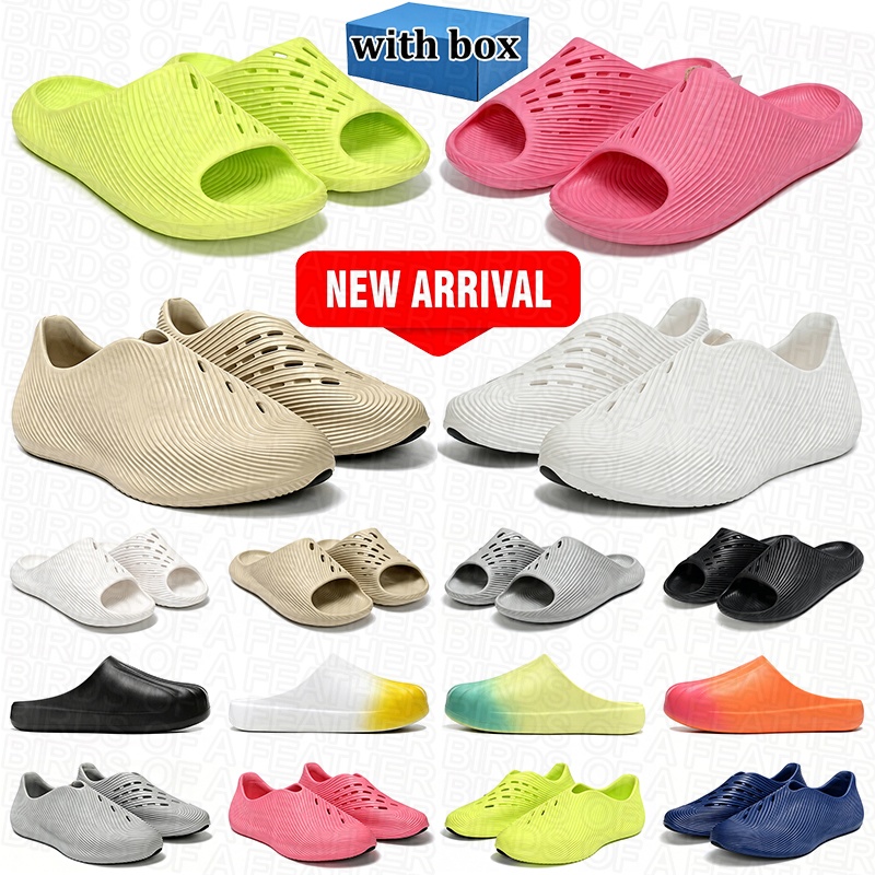 men women designer slide slippers sandals clogs slides shoes with box sliders slipper runner flat sneakers black white pink grey-image-978241689