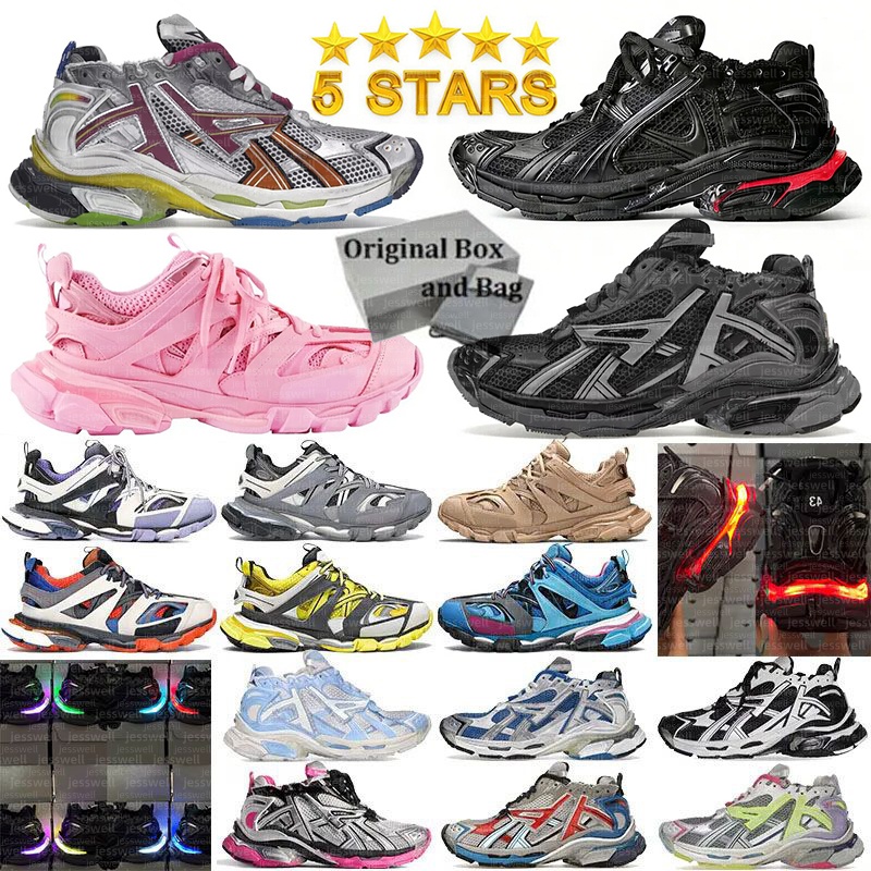 Runers Track Led Runners Chaussures Designer Tracks 3 3.0 Casual habillées Multicolores Loafers Plate-forme Paris Gomma Cuir Baskets Extraordinai