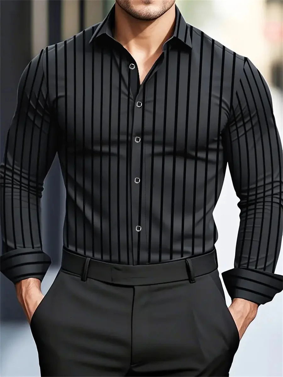 2025 mens business casual vertical striped long-sleeved shirt professional formal shirt multiple colors optional 260526BJ